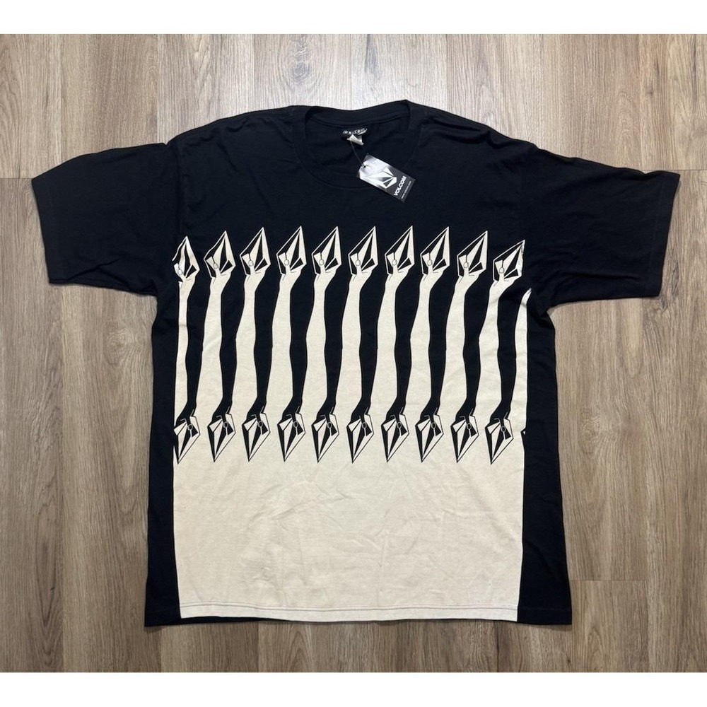 Y2K‎ Vintage Rare Volcom Hand To Hand Logo Black T Shirt Size XL